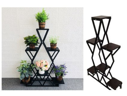 kwietnik metalowy z drewnian 112655