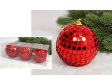 bombki kula disco 8 cm czerw 112999