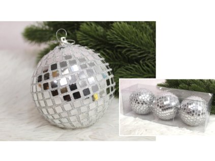 bombki kula disco 10 cm sreb 112994