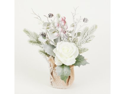 stroik swiateczny z roza bia 112349