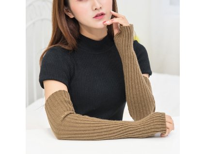 Zimní návleky na ruce / dlouhé bezprsté rukavice KNIT