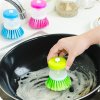 nXFQ2 In 1 Handle Cleaning Brush Removable Sponge Dispenser Wash Pot Brush With Soap Dispensers Kitchen
