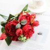 6 variant 1 bundle silk peony bouquet home decoration accessories wedding party scrapbook fake plants diy pompons artificial roses flowers