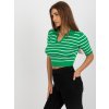 Green short polo blouse with collar (Barva green, Velikost ONE SIZE)