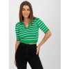 Green short polo blouse with collar (Barva green, Velikost ONE SIZE)