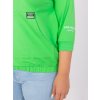 Light green plus size women's blouse with ribbing (Barva bright green, Velikost ONE SIZE)