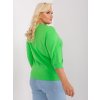 Light green plus size women's blouse with ribbing (Barva bright green, Velikost ONE SIZE)