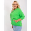 Light green plus size women's blouse with ribbing (Barva bright green, Velikost ONE SIZE)