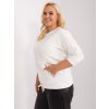 Ecru plus size cotton blouse (Barva ecru, Velikost ONE SIZE)