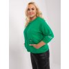 Green plus size blouse with pocket (Barva green, Velikost ONE SIZE)