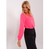 Fluo Pink Long Sleeve Formal Blouse (Barva fluo pink, Velikost ONE SIZE)