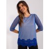 Dark blue formal blouse with 3/4 sleeves (Barva dark blue, Velikost 36)