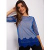 Dark blue formal blouse with 3/4 sleeves (Barva dark blue, Velikost 36)