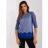 Dark blue formal blouse with 3/4 sleeves (Barva dark blue, Velikost 36)