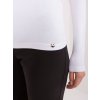 White basic blouse with long sleeves and round neckline BASIC FEEL GOOD (Barva white, Velikost S)