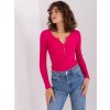 Fuchsia V-neck blouse BASIC FEEL GOOD (Barva fuchsia, Velikost S/M)