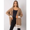 Camel knitted cardigan Lucca OCH BELLA (Barva camel, Velikost ONE SIZE)