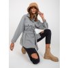 Grey one size outerwear shirt with belt (Barva gray, Velikost ONE SIZE)
