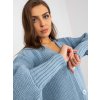 Light blue long cardigan with buttons OCH BELLA (Barva light blue, Velikost ONE SIZE)