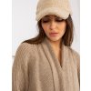 Beige long cardigan with OCH BELLA wool (Barva beige, Velikost ONE SIZE)