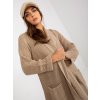 Beige long cardigan with OCH BELLA wool (Barva beige, Velikost ONE SIZE)