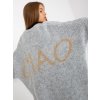 Grey loose cardigan with OCH BELLA wool (Barva gray, Velikost ONE SIZE)