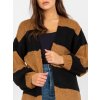Black Camel Wide Sleeve Cardigan OCH BELLA (Barva camel, Velikost ONE SIZE)