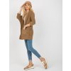 Camel 3/4 Sleeve Loose Cardigan RUE PARIS (Barva dark beige, Velikost ONE SIZE)