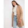 Beige plush coat with bump closure OCH BELLA (Barva beige, Velikost ONE SIZE)