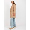 Beige plush coat with bump closure OCH BELLA (Barva beige, Velikost ONE SIZE)