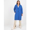 Warm blue women's coat with button closure OCH BELLA (Barva dark blue, Velikost ONE SIZE)