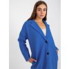 Warm blue women's coat with button closure OCH BELLA (Barva dark blue, Velikost ONE SIZE)