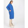 Warm blue women's coat with button closure OCH BELLA (Barva dark blue, Velikost ONE SIZE)