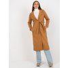 Camel long coat with tie belt OCH BELLA (Barva camel, Velikost ONE SIZE)