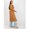 Camel long coat with tie belt OCH BELLA (Barva camel, Velikost ONE SIZE)