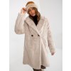 Hellbeiger Damen-Pelzmantel mit Kragen OCH BELLA (Barva light beige, Velikost ONE SIZE)
