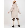 Hellbeiger Damen-Pelzmantel mit Kragen OCH BELLA (Barva light beige, Velikost ONE SIZE)