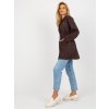 Dark brown jacket coat with elastic waistband (Barva dark brown, Velikost ONE SIZE)