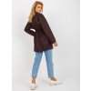 Dark brown jacket coat with elastic waistband (Barva dark brown, Velikost ONE SIZE)