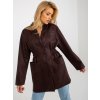 Dark brown jacket coat with elastic waistband (Barva dark brown, Velikost ONE SIZE)