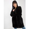 Black loose alpaca coat with hood and pockets (Barva Noire, Velikost ONE SIZE)