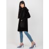 Black loose alpaca coat with hood and pockets (Barva Noire, Velikost ONE SIZE)