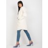 Ecru women's alpaca coat with pockets and hood (Barva ecru, Velikost ONE SIZE)