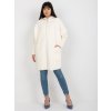 Ecru women's alpaca coat with pockets and hood (Barva ecru, Velikost ONE SIZE)