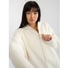 Ecru women's alpaca coat with pockets and hood (Barva ecru, Velikost ONE SIZE)