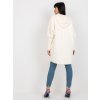 Ecru women's alpaca coat with pockets and hood (Barva ecru, Velikost ONE SIZE)