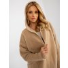 Camel women's alpaca coat with hood and zipper (Barva camel, Velikost ONE SIZE)