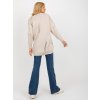 Beige oversized cardigan with holes RUE PARIS (Barva beige, Velikost ONE SIZE)
