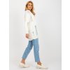 Ecru oversized cardigan with holes RUE PARIS (Barva ecru, Velikost ONE SIZE)