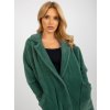 Dark green loose alpaca coat with wool (Barva dark green, Velikost ONE SIZE)